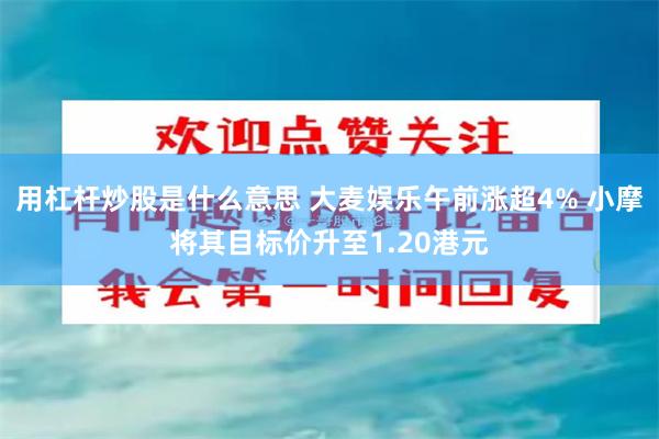 用杠杆炒股是什么意思 大麦娱乐午前涨超4% 小摩将其目标价升至1.20港元