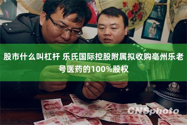 股市什么叫杠杆 乐氏国际控股附属拟收购亳州乐老号医药的100%股权