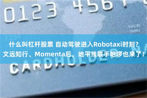 什么叫杠杆股票 自动驾驶进入Robotaxi时刻？文远知行、Momenta后，地平线联手哈啰也来了！