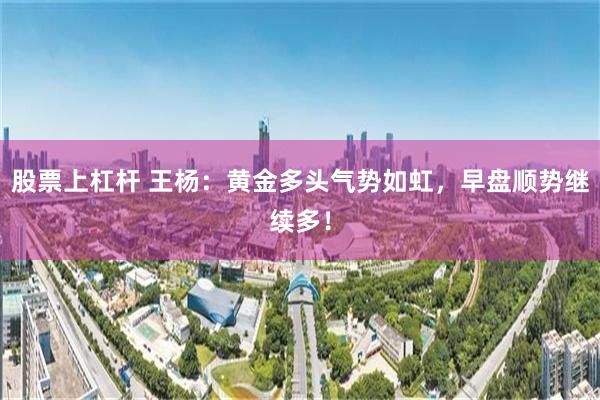 股票上杠杆 王杨：黄金多头气势如虹，早盘顺势继续多！