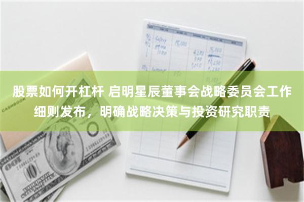 股票如何开杠杆 启明星辰董事会战略委员会工作细则发布，明确战略决策与投资研究职责