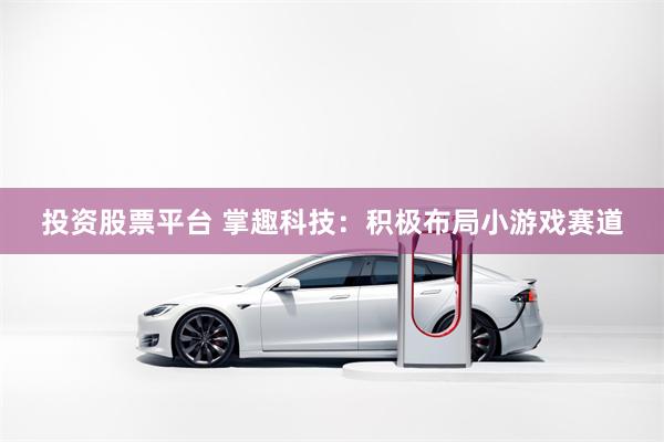 投资股票平台 掌趣科技：积极布局小游戏赛道