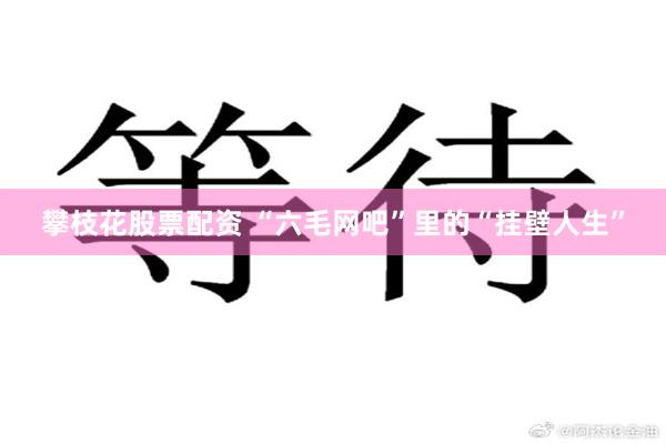 攀枝花股票配资 “六毛网吧”里的“挂壁人生”