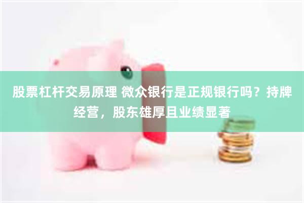股票杠杆交易原理 微众银行是正规银行吗?持牌经营,股东雄厚且业绩显著