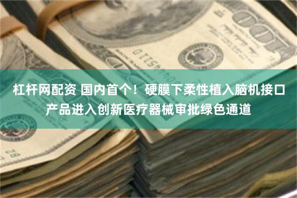 杠杆网配资 国内首个！硬膜下柔性植入脑机接口产品进入创新医疗器械审批绿色通道