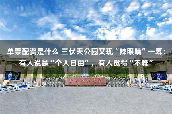 单票配资是什么 三伏天公园又现“辣眼睛”一幕：有人说是“个人自由”，有人觉得“不雅”