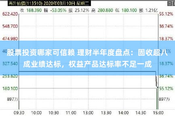 股票投资哪家可信赖 理财半年度盘点：固收超八成业绩达标，权益产品达标率不足一成